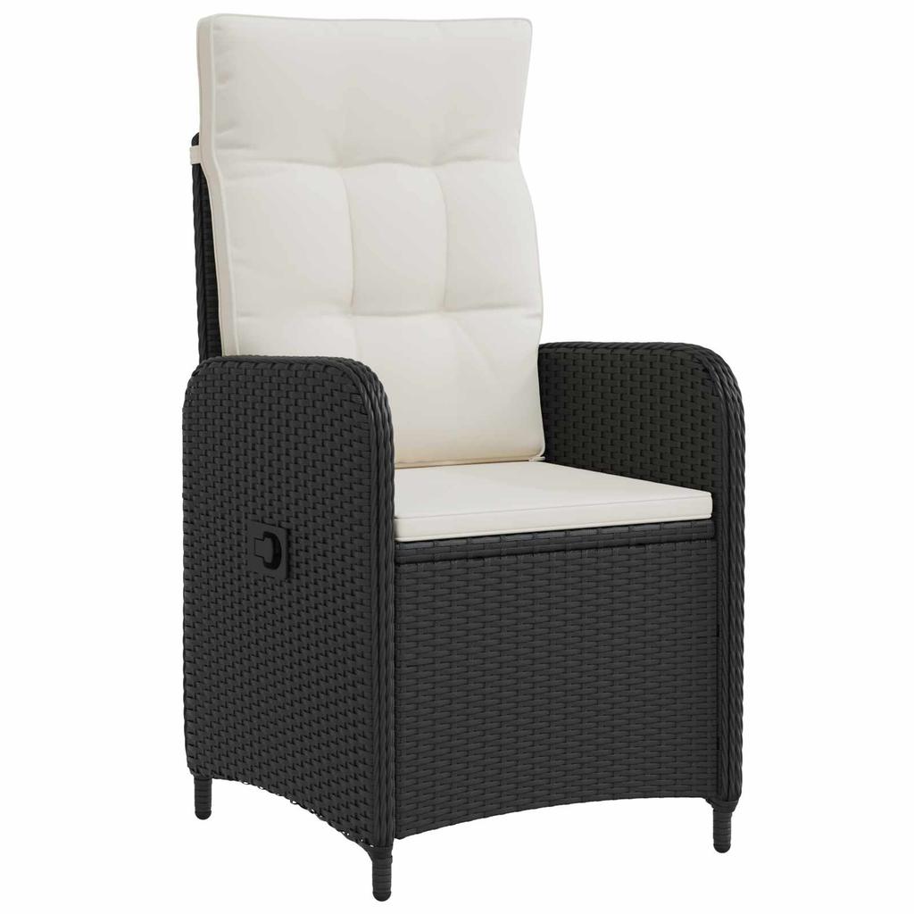 Outdoor Table Set 3 Pcs Black and Cream White