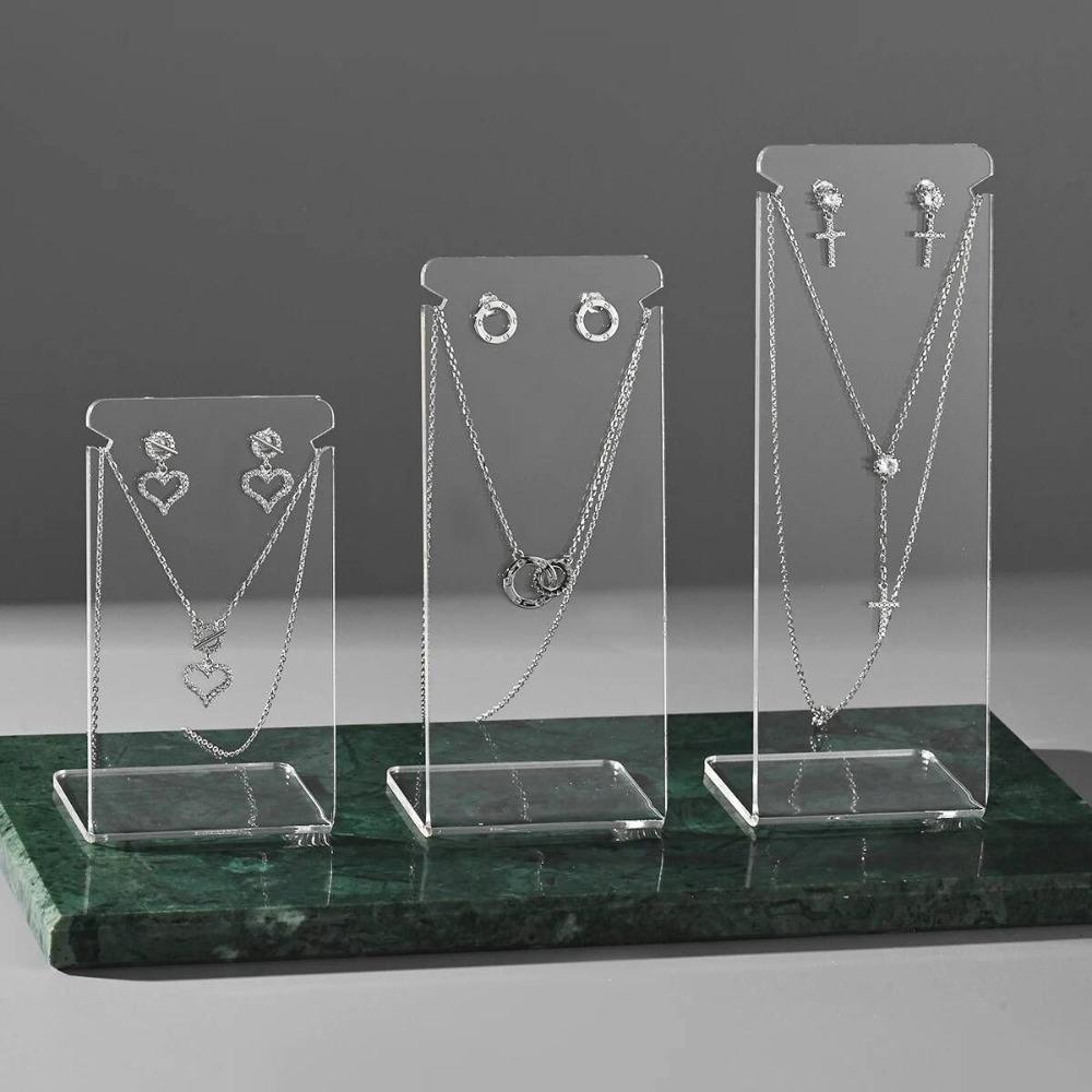 10pcs/set L-shaped Transparent Acrylic Jewelry Stand Earrings Necklace Storage Stand Display Cabinet Retail Jewelry Display Rack