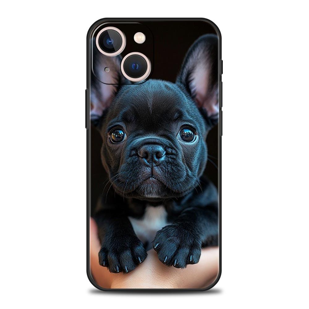 French Bulldog Dog Pet Luxury Phone Case For iPhone 17 Air 16 Plus 13 15 14 12 11 Pro MAX 7 8 SE Soft TPU Black Cover
