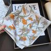 Hangzhou Silk Spring Versatile Romantic Spring Orchid Silk Scarf Women'S Small Scarf 100% Mulberry Silk Scarf Small Square Scarf