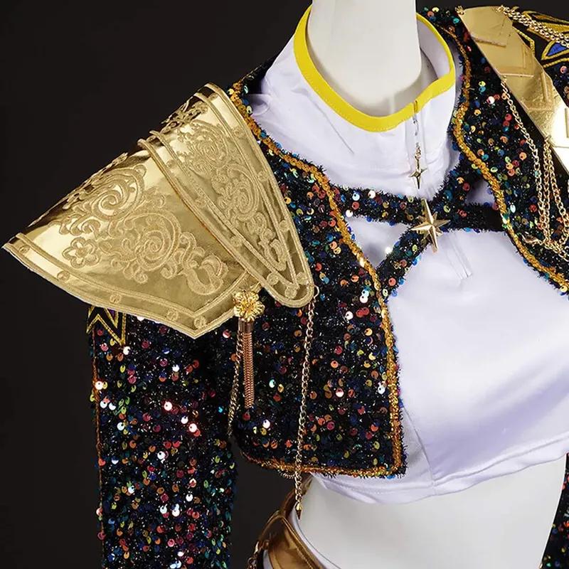 Kid Girls Rumi K Pop Demon Hunter Cosplay Kids Black Gloden Costume Chid Disguise Performance Roleplay Uniform Halloween