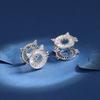 New Fashion Creative Diamond Inlaid Cat Ear Buckle 925 Sterling Silver Versatile And Cute Earrings E297