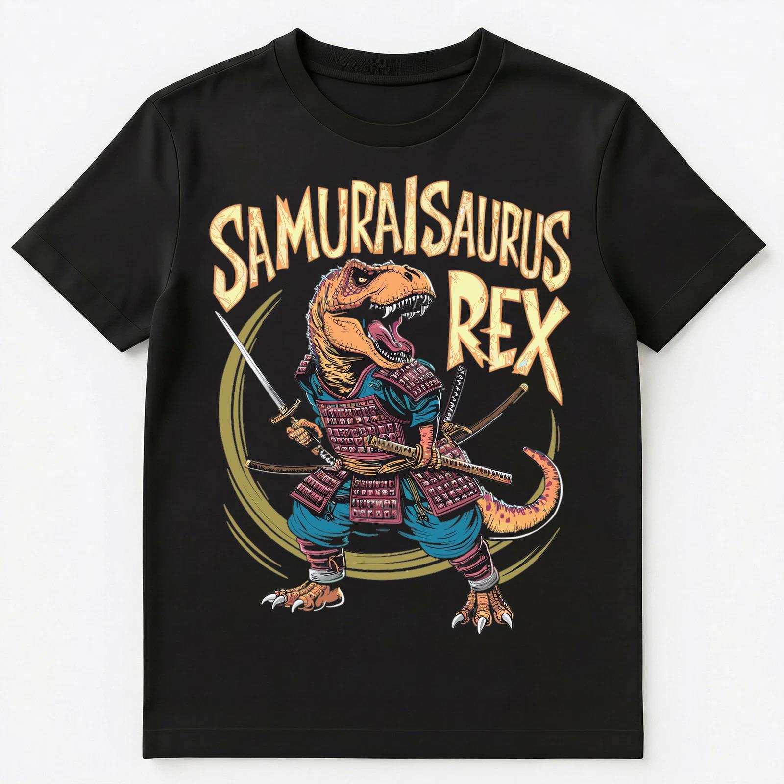 Funny T Rex Japanese Samurai Samuraisaurus Rex Unisex T-Shirt 4XL