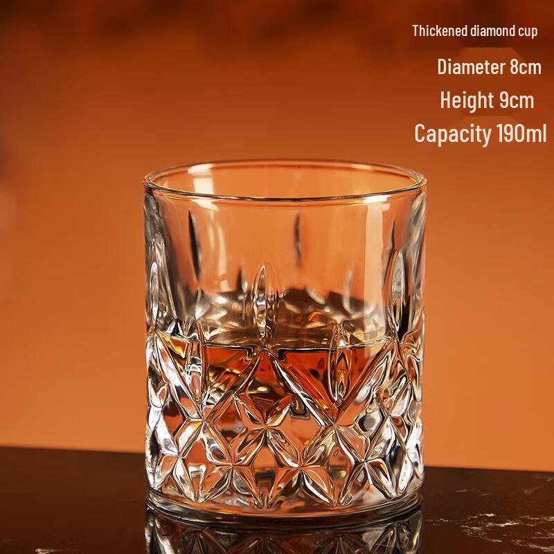 Hand-Carved Diamond Whiskey Glass