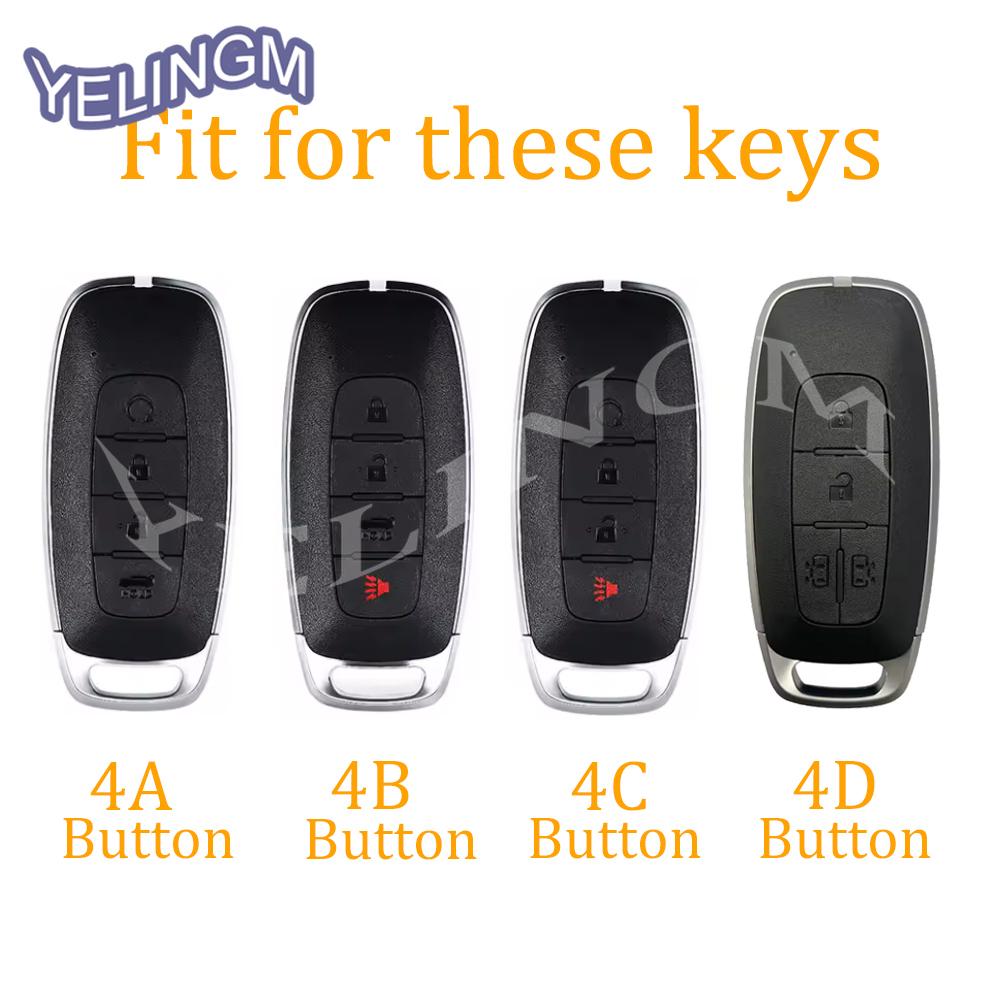 4 Button Car Key Cover Case Shell Fob For Nissan Teana X-Trail T33 Altima Qashqai J12 Juke Kicks Ariya  Keychain Accessories