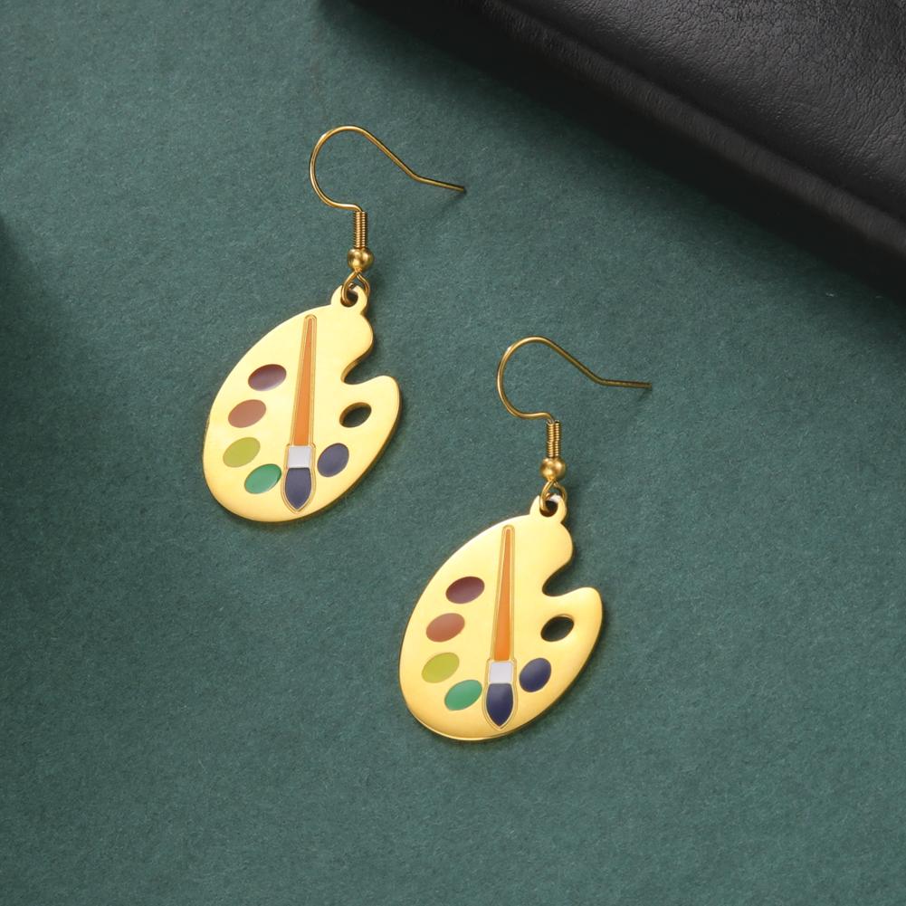 Cazador Color Palette Drop Earrings for Women Art Stainless Steel Jewelry 2026 Dangle Earring Trend Mother Gift Party
