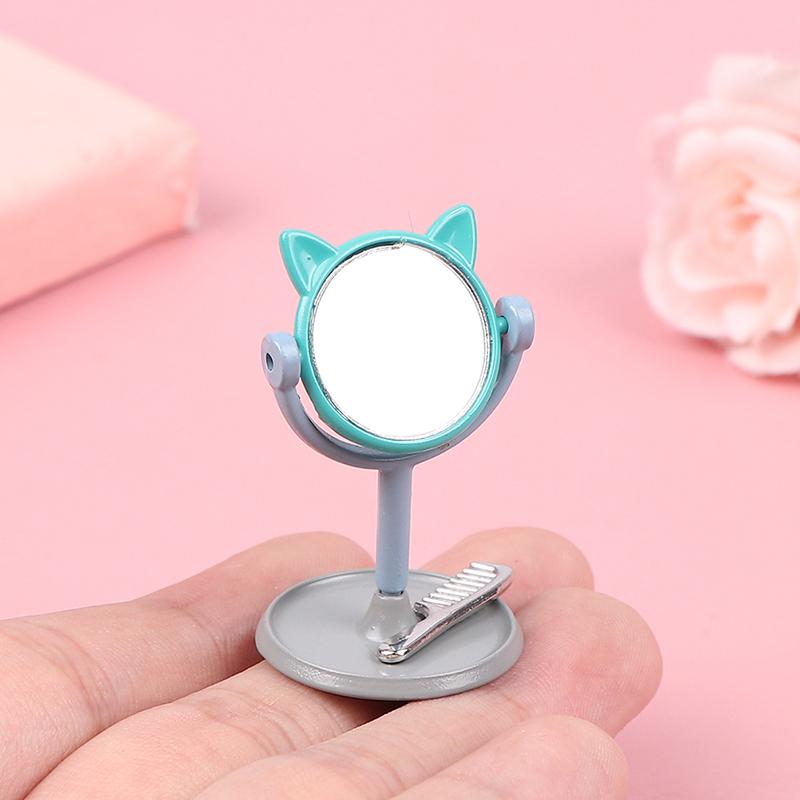 1/12 Make-up Mini Hasenohren Spiegel Möbel für Puppenhaus Spielzeug Zubehör
