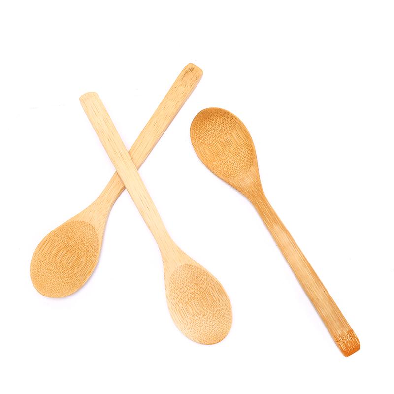 Wooden Round Bamboo Spoon Soup Tea Coffee Salt Spoon Jam Scoop Kitchen Tools