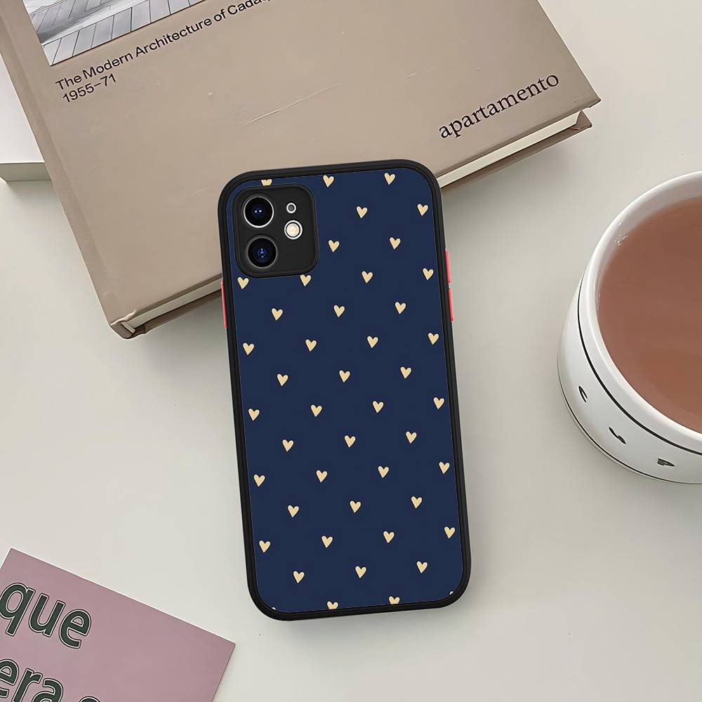 Love Heart Cute Silicone Case For IPhone 16 15 14 13 12 11 Pro Max Plus X XS MAX Shockproof Matte Cover