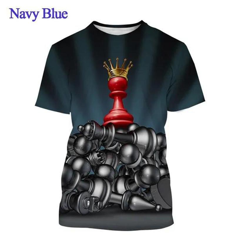 Casual 3D Printed Chess T Shirt Men Women Casual Fashion Short Sleeve Tees Kids Funny Oversized Harajuku Streetwear T-shirt Tops