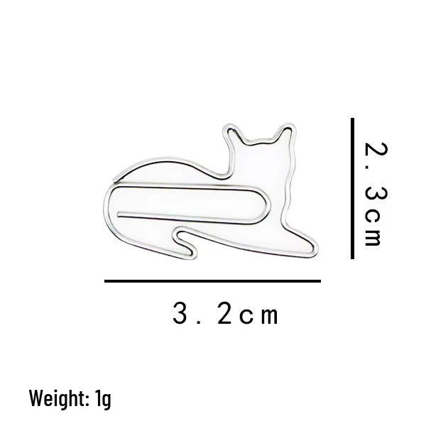 Colorful Cat Paperclip Brooch – Animal Bookmark & Office DIY Accessory