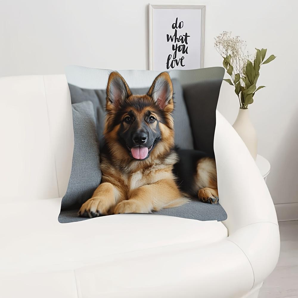 

German Shepherd Dog Photo Pillow Cover Decorative Cushion Case x Inch Zippered Machine Washable for Living Room Bedroom 40cmx40cm