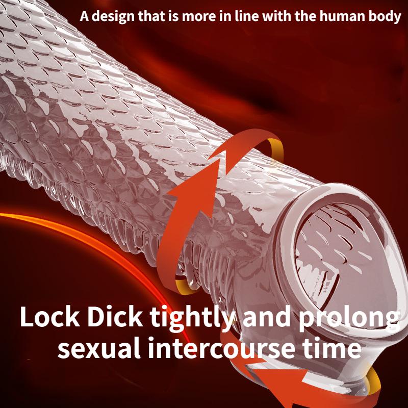 Realistic Penis Sleeve Vibrator Penis Enlargement Delay Ejaculation Reusable Condom Dick Cover Sex Toys for Men Sex Products