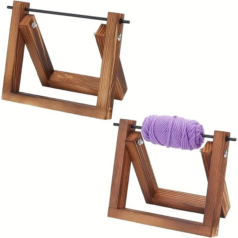 Top Quality Wooden Yarn Ball Holder Horizontal Storage Rack for Crochet Knitting Tassel Organizer Spinning Wheel Craft Accessory