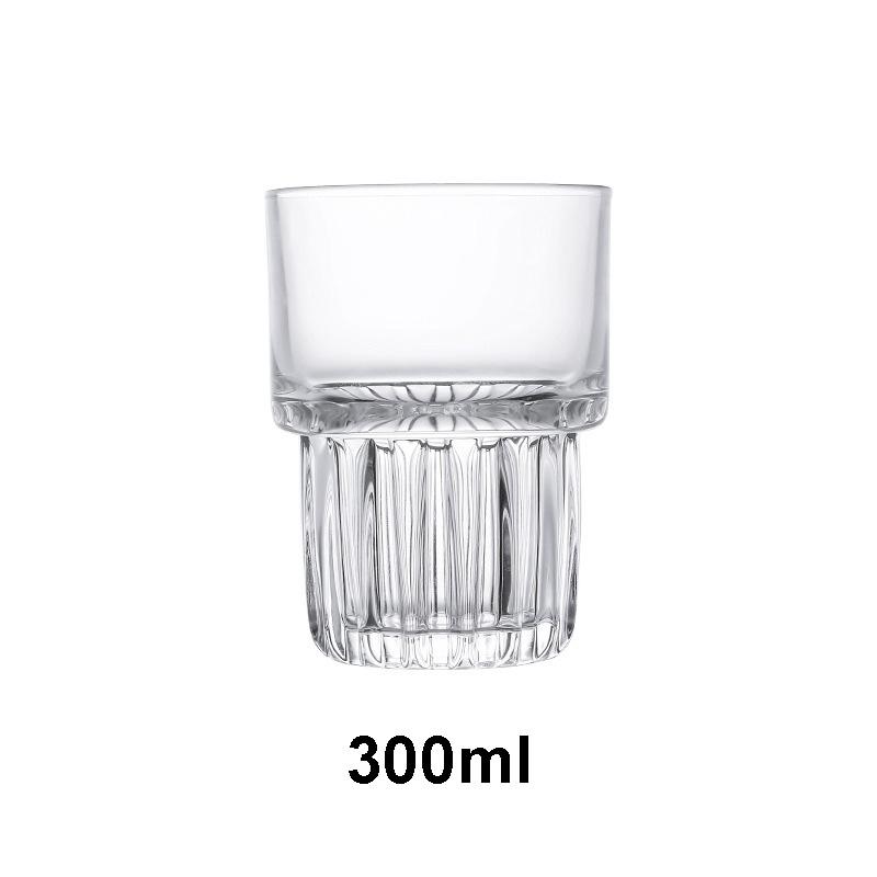 Leeseph Glas Kaffeetasse, Vintage Eis-Espressotassen Stapelbar Kaffeegläser für Latte Saft Milch Whiskey Soda Tee Wein Geschenk