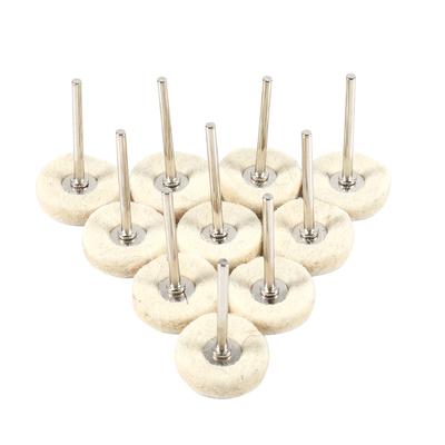 10PCS 25MM Wool Felt Polishing Buffing Drill Grinder Wheel Brushes With Handle For Rotary Tool