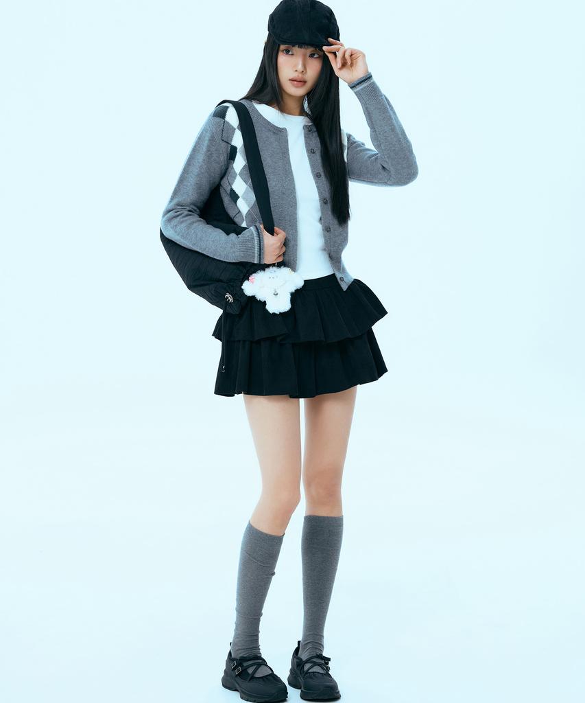 MIXXO Corduroy Tiered Mini Skirt_Miwwhg33Ss