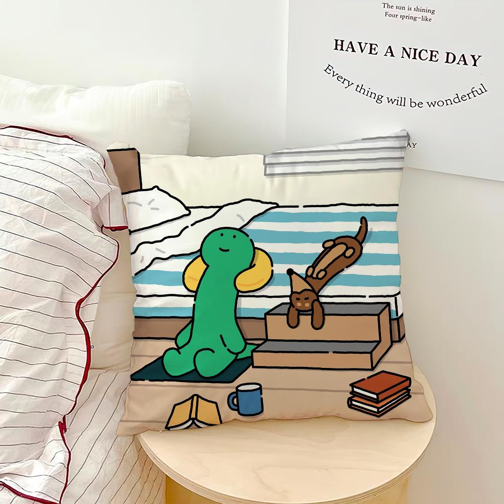 Cartoon Art Joguman Cute Pillow Case Sofa Living Room Bedroom Headboard Backrest Cushion Square Cushion Nap Time