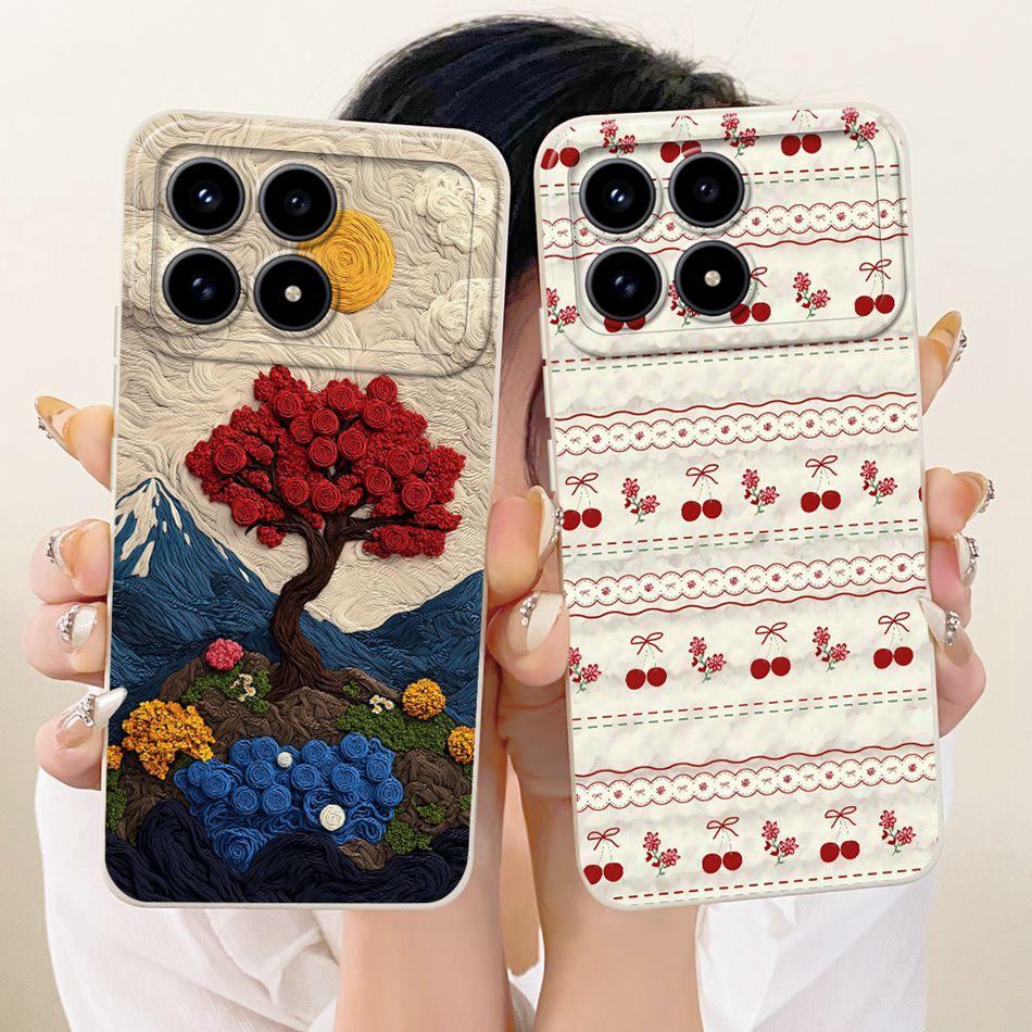 Für Xiaomi Redmi K90 Niedliche Katze Blume Cartoon Handyhülle Für Redmi K 90 K90 Pro Max 5G Stoßfeste Weiche Silikonhüllen Stoßfänger