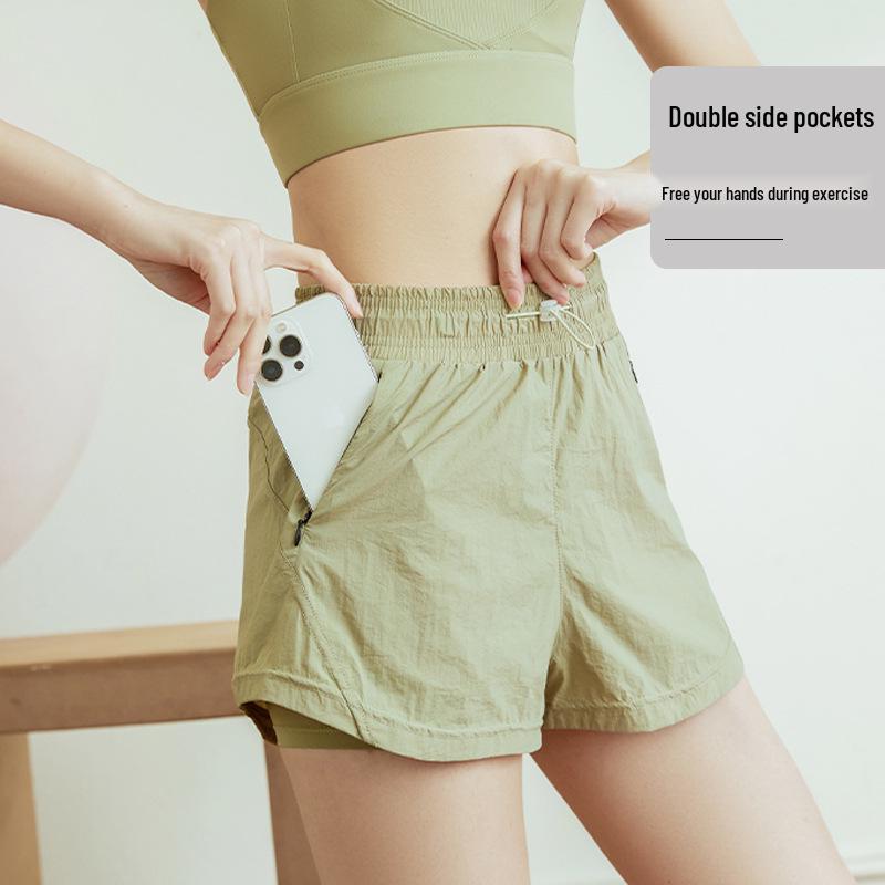 Women's High-Waisted Quick-Dry Loose-Fit Sports Shorts for Yoga and Running