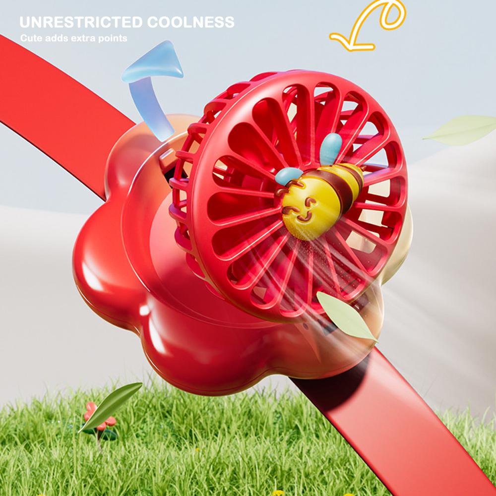 3 Wind Speeds Watch Fan Gradient Flowers USB Rechargeable Fan 2025 Handheld Fan Toy