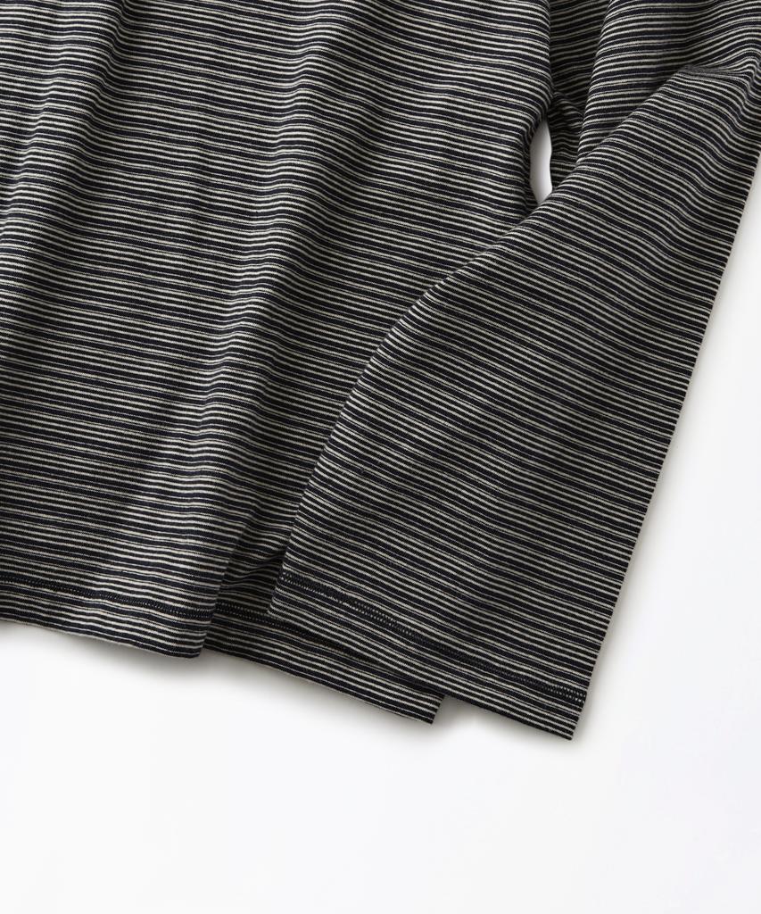 OUTSTANDING Thin Stripe Long Sleeve Tee_Navy/Ivory