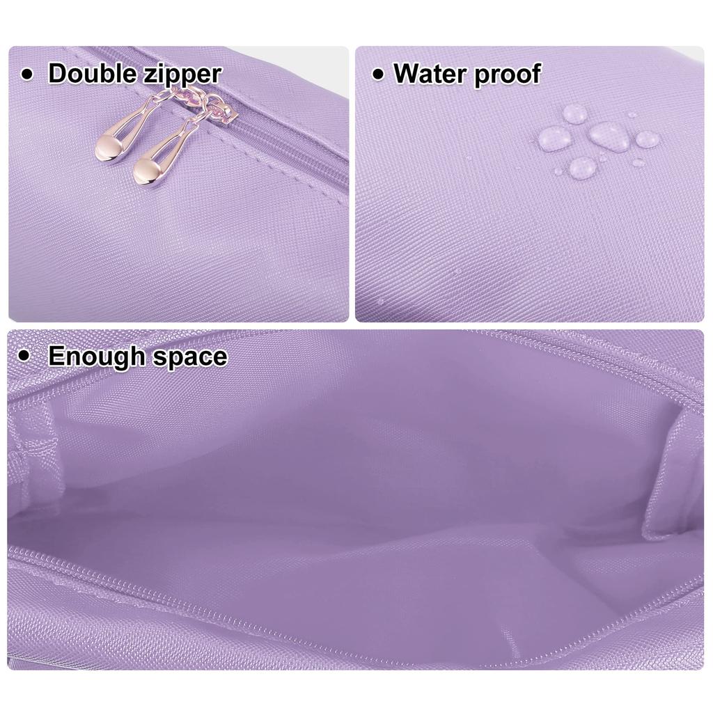 VOCOSTE Waterproof Travel Cosmetic Bag with PU Leather Case for 1 Purple Women, Pc,