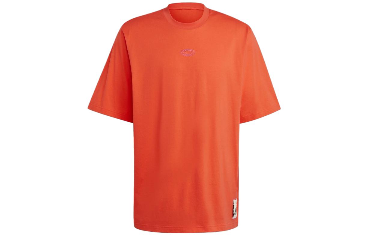Adidas T Shirts Unisex Bright Red Crew Neck Moderate Straight Fit IL8294 XS