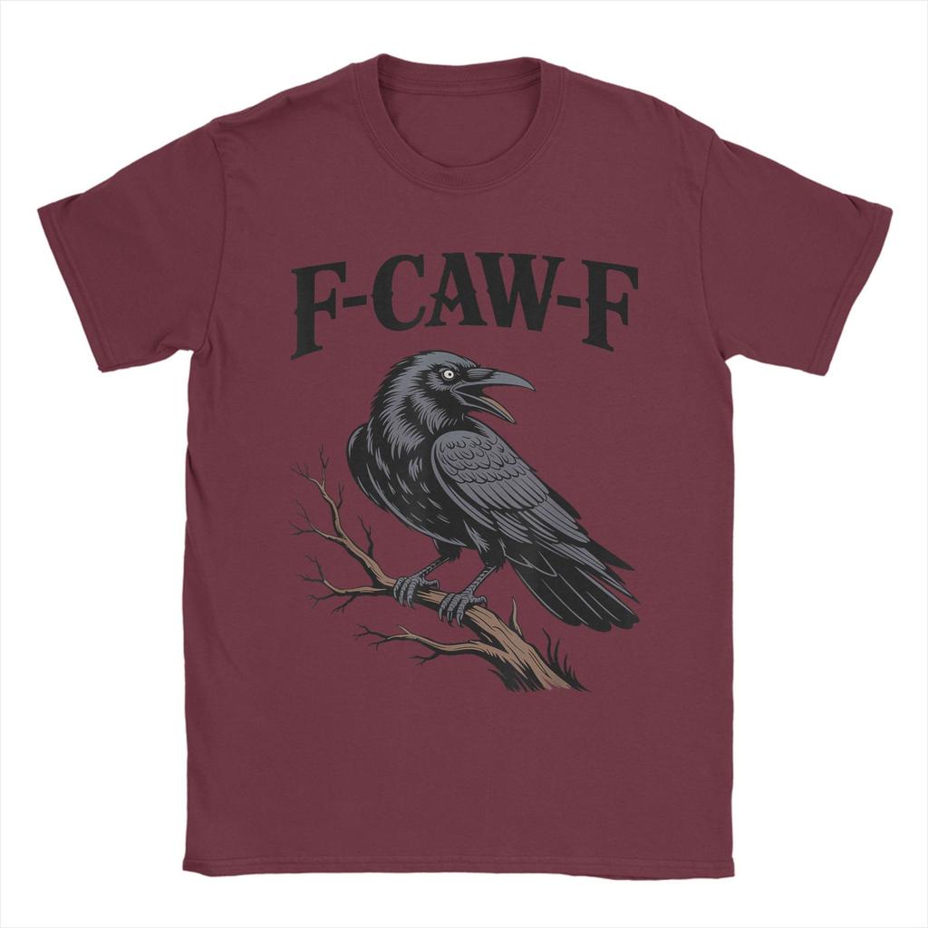 F-Caw-F Funny Raven Gothic Crow black Bird Humor T-Shirt  Harajuku T Shirts Short Sleeve Tops Summer Cotton O-Neck Top Tees