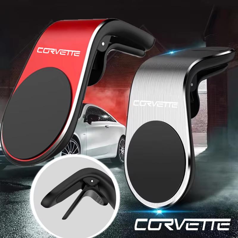 Neuer Auto-Handyhalter Magnetische Auto-Halterung Für Chevrolet Corvette Logo Anti-Rutsch Handyhalter Auto Magnetisch L-förmig Auto-Zubehör