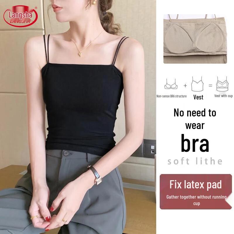 Langsha Women's Thin Strap Short Cami Top