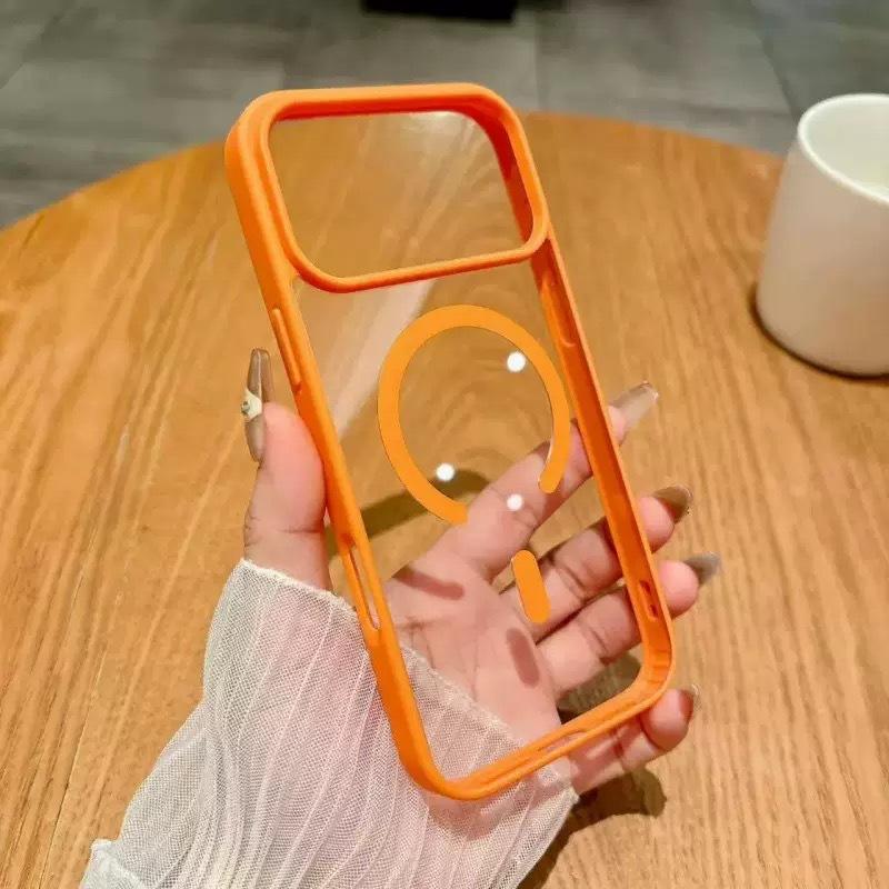 

Applicable to Apple 17promax high magnetic suction mobile phone case iPhone16 anti-drop PC large hole protective case iPhone 17