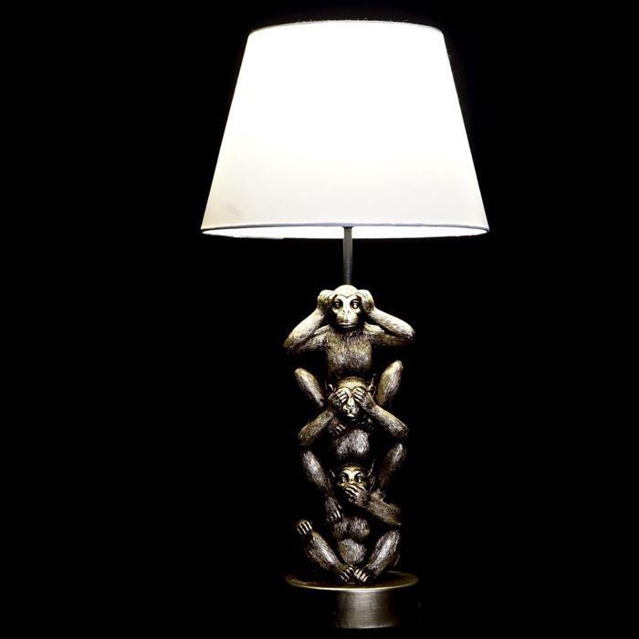 Lampe À Poser Dorée Singes De La Sagesse 61 Cm