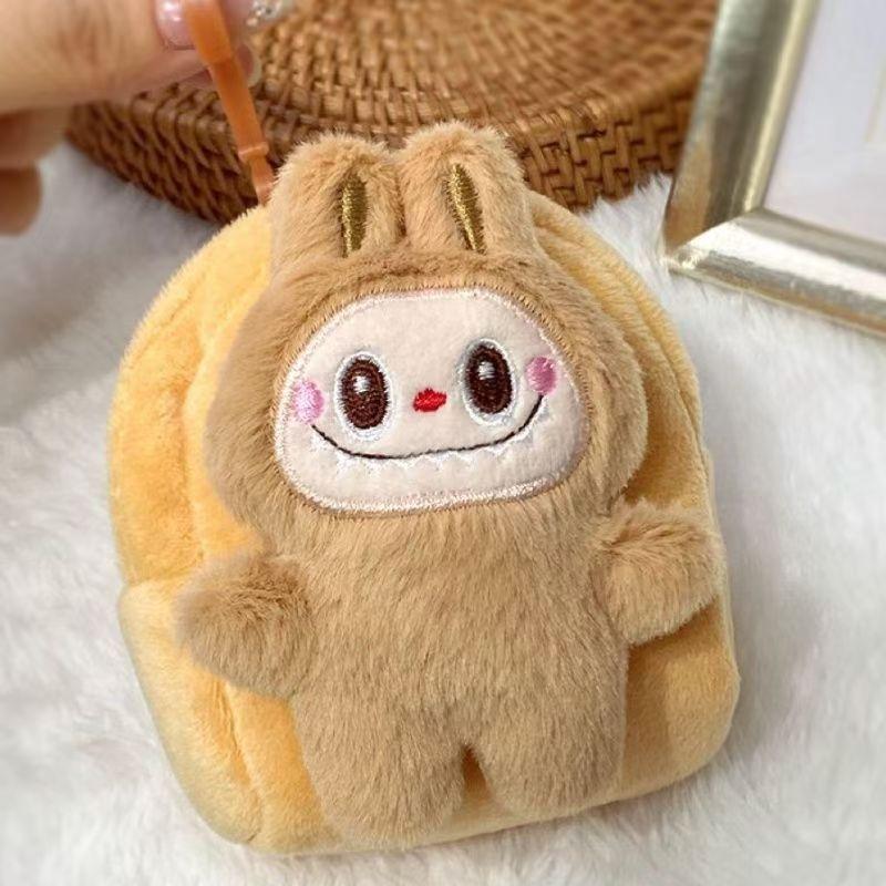 Nuovo Portamonete Labubu di Peluche, Cordoncino Intrecciato di Peluche, Portachiavi, Portafoglio Zero Cartone Animato, Ciondolo Carino per Zaino, Borsa Casual Portatile, Regalo