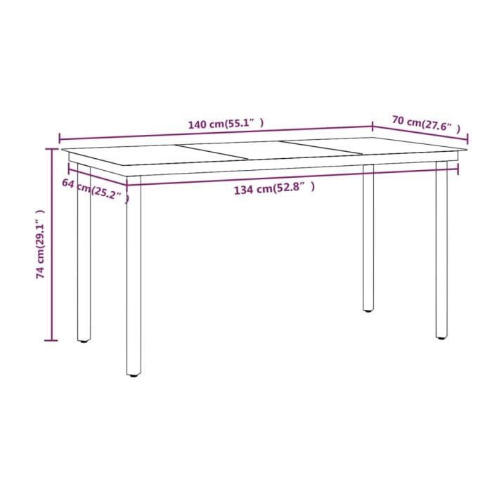 VidaXL Garden Dining Set with Cushions 5 Pcs Brown, 51.4 Kg