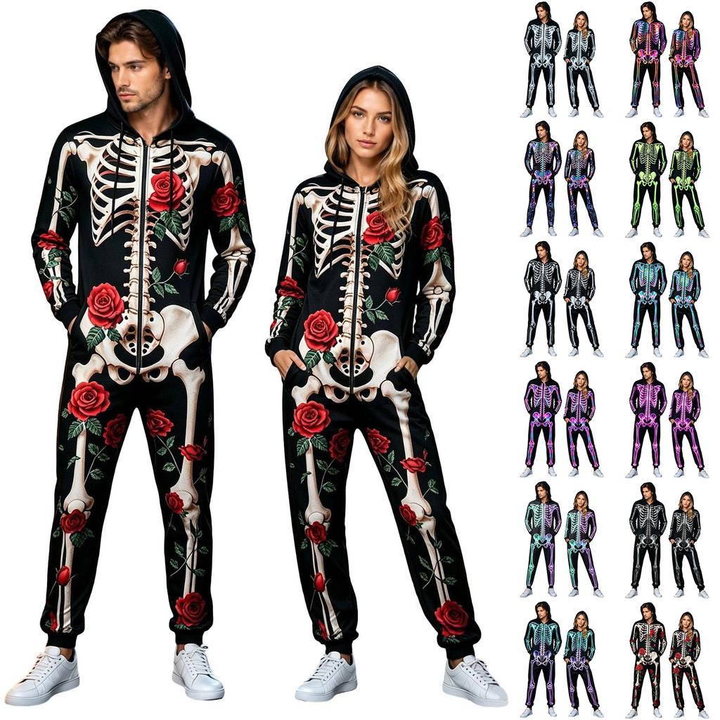 Costum salopetă cu glugă Halloween unisex pentru adulți, bărbați, femei