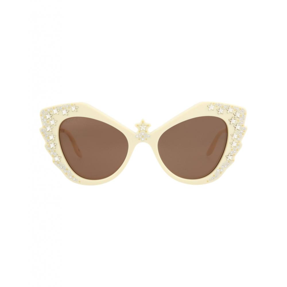 

Gucci Cat Eye Frame Acetate Sunglasses ivory ivory brown