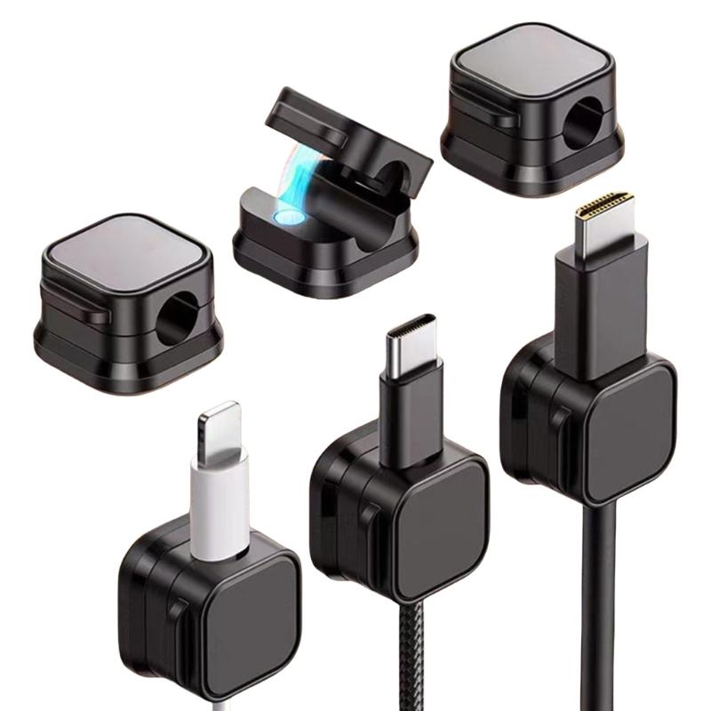 Magnetic Mouse Wire Organizers Desktop Cable Clip Protectors Cord Winder Self-Adhesive USB Charging Line Holder