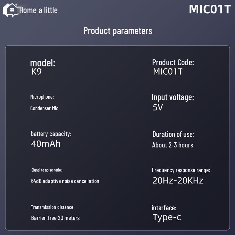 Wireless Lavalier Clip-On Microphone MICO1T with Type-C Port for Mobile Live Broadcasting and Recording