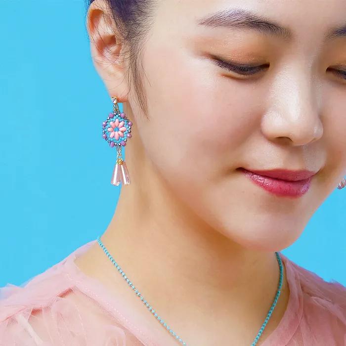 Round Glass Bead Earrings (4 Colors)