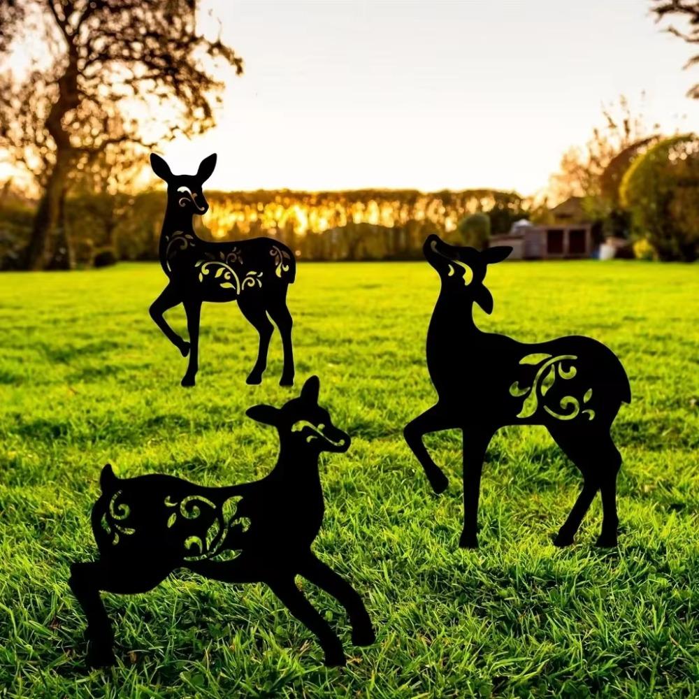 Schöne Metall-Hirsch-Pfahl-Statue - Elegante Außendekoration für Gartenpartys, Hausgartenkunst und Terrassen-Dekor