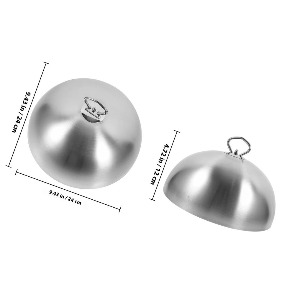 Stainless Steel Cooking Lid 28Cm Steak Cover Dome Handle Anti Oil Splashing Cover Metal Cloche Food Cooking Tool for Restaurant