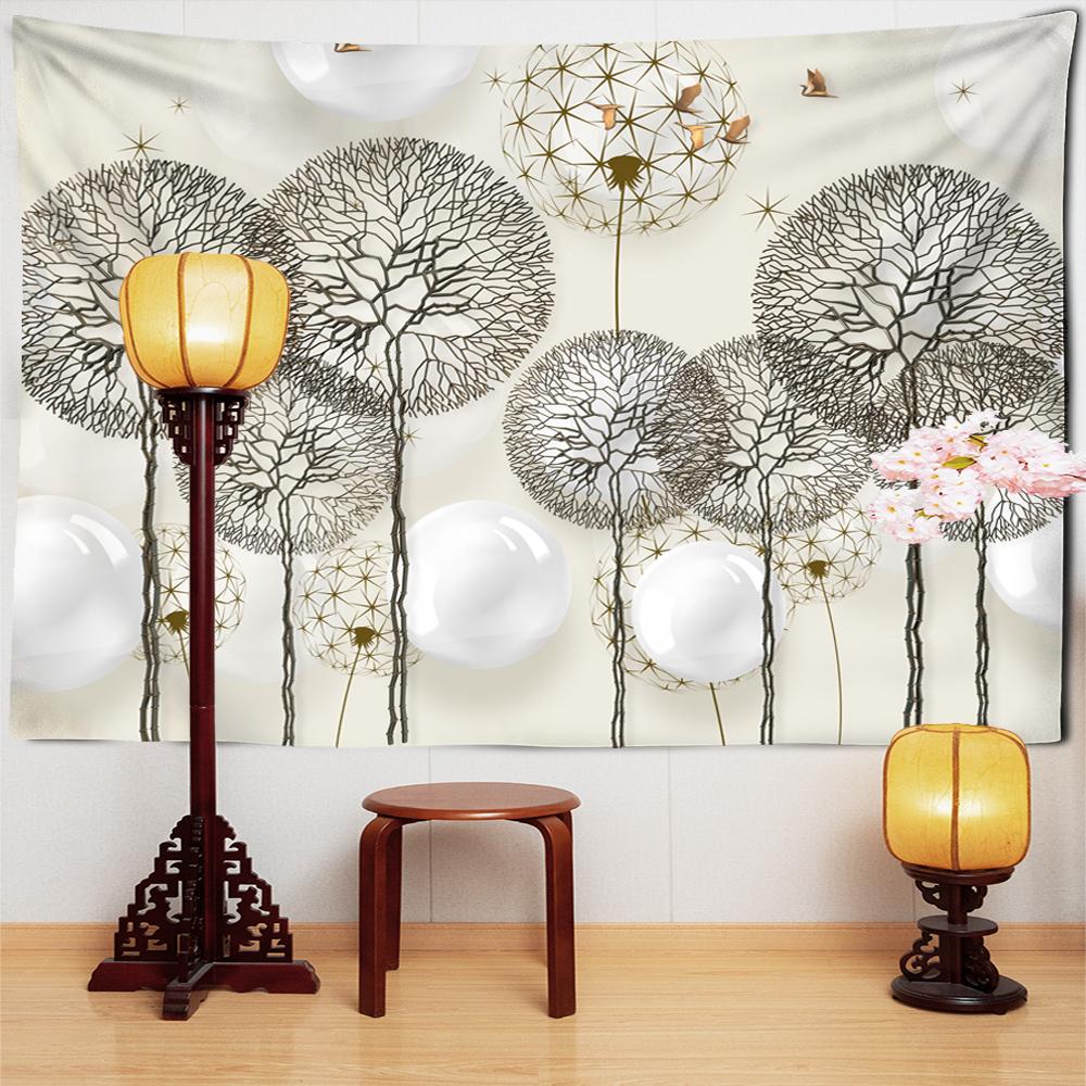 Dandelion Balloon Tapestry Wall Plant Modern Simple Style Bohemian Background Cloth Mattress Living Room Decor