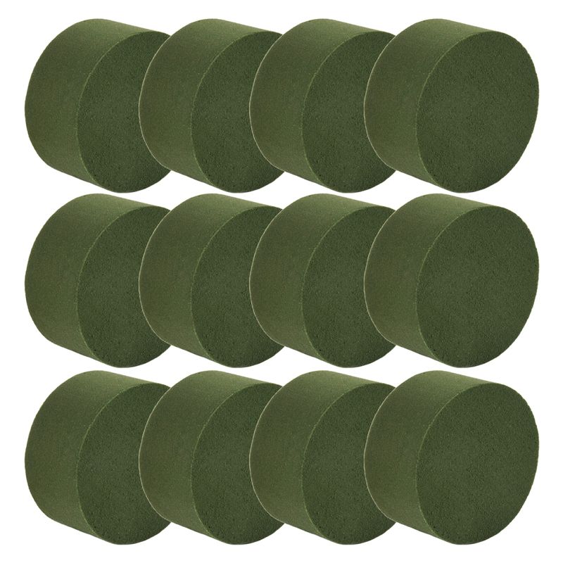 A84E-Floral Foam 12 Pcs Dry &Wet Flower Foam Round Florist Blocks Flower Foam For Fresh Or Artificial Flowers