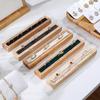 Wood Rectangle Shape Jewelry Tray With French Velvet Lining Ring Holder Earrings Bracelet Display Plate Jewellery Storage Stand