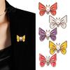Metal Butterfly Brooch Faux Pearl Rhinestone Brooch, Dainty Decorative Badge Fashion Accessories Pin, Sweater Cardigan Coat Dress Jewelry Anti-rust