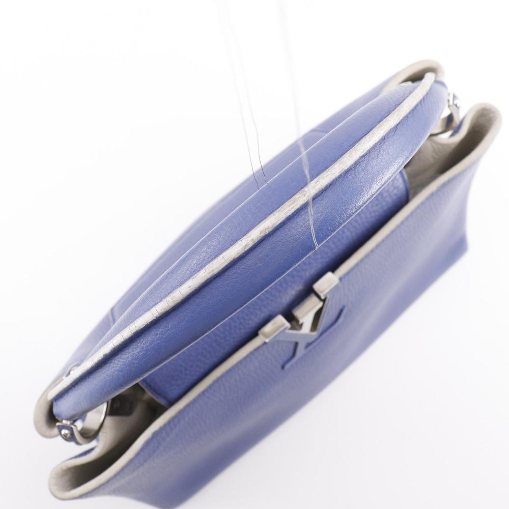 LOUIS VUITTON CAPCSINE MM Handbag Parnasea Blue / white/Taurillon Clemence Leather Women Used