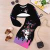 Girls Cartoon 2 Piece Outfits, Long Sleeve Crop Top + Spaghetti Strap Bodycon Dress, Red Snowflake Print Party Dress Set