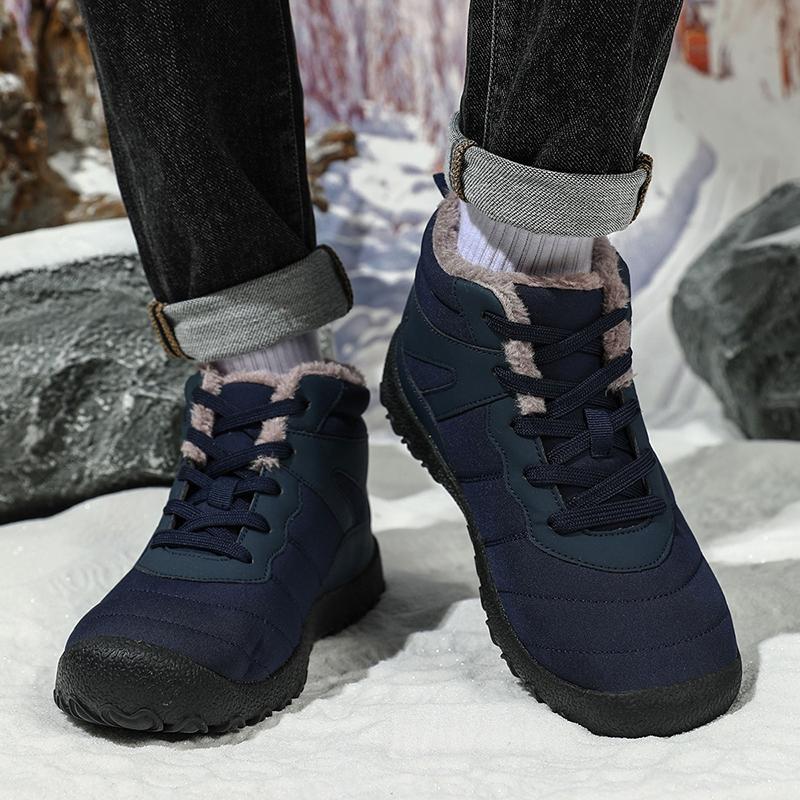 New Fashi Yellow Men's Winter Sneakers Large Size 48 Waterproof Hiking Shoes Men Warm Plush Outdoor Sports Sneaker for Men
