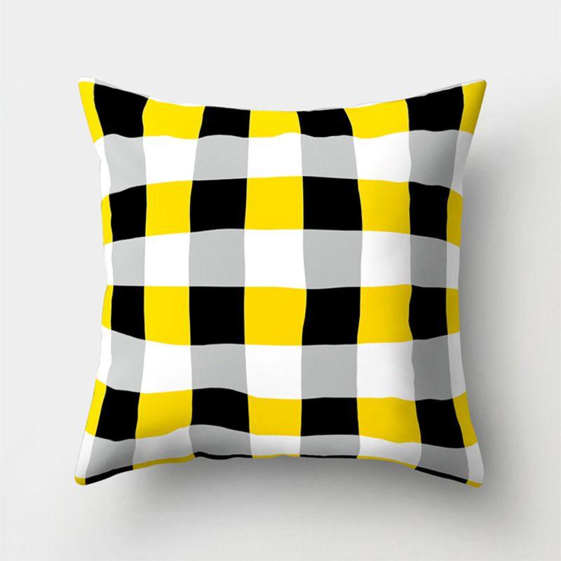 Yellow Geometric Cushion Cover For Home Sofa Decoration 18 Inch